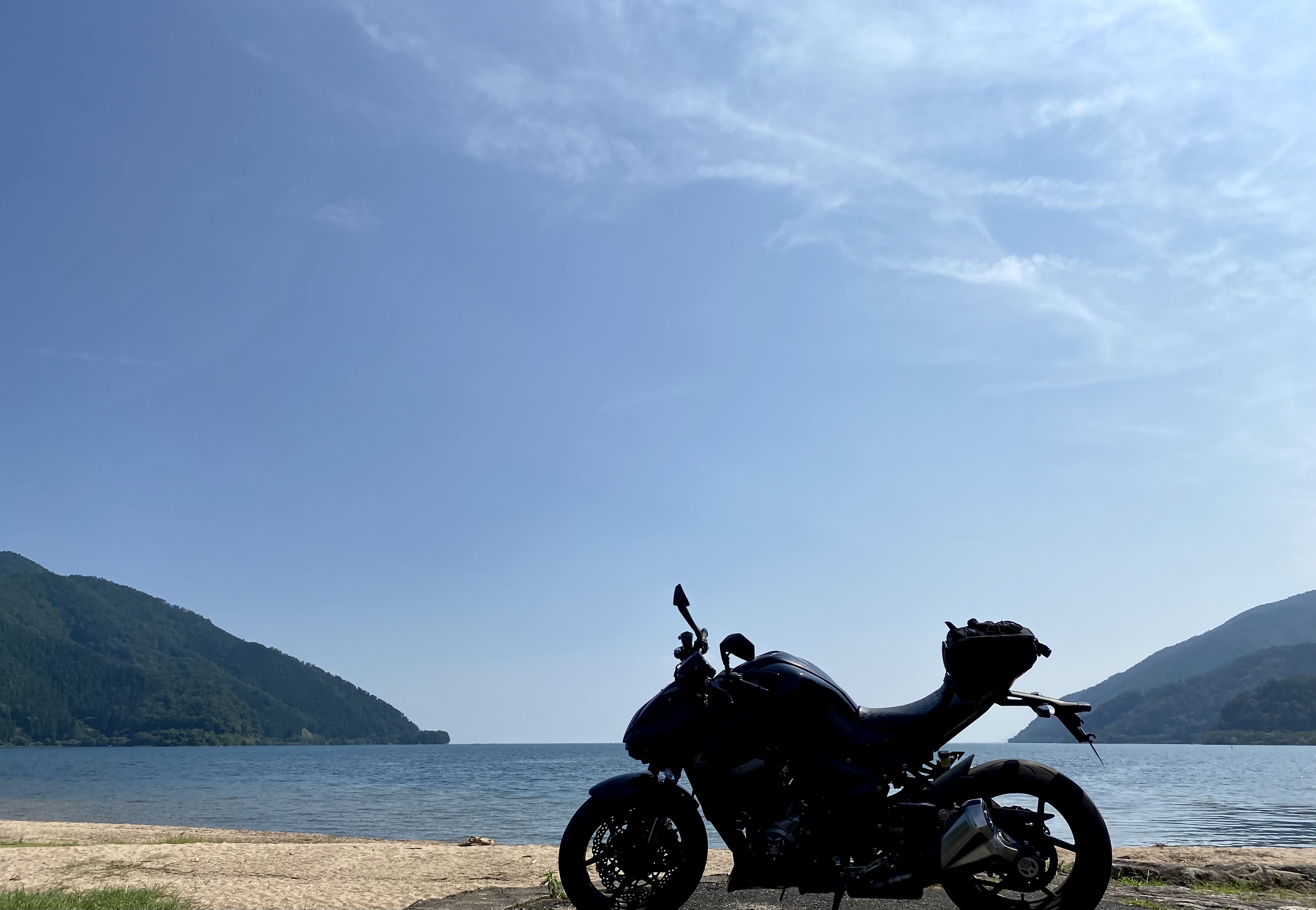 青空とバイクの写真